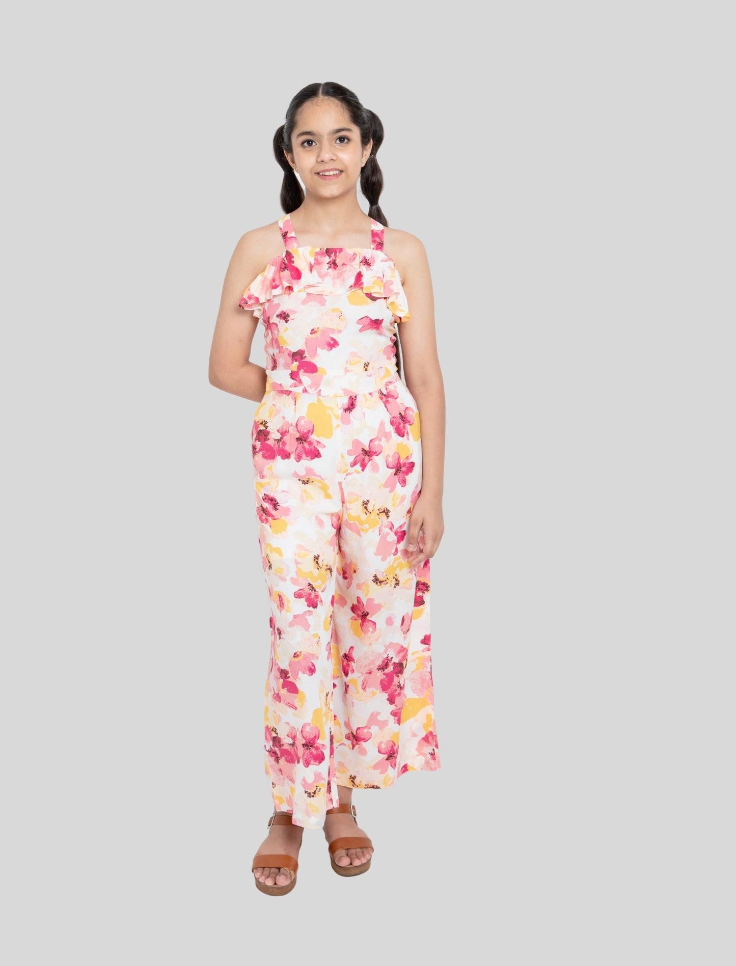 Stylish Summer Floral Jumpsuit for Kids Girls (Multi-color) - Tweeny Mini