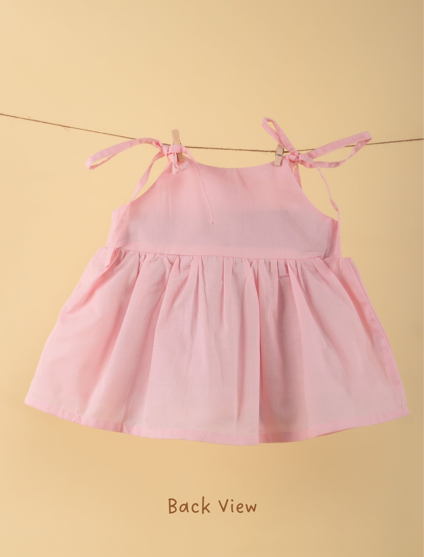 Newborn Baby Girl Frock with Matching Headband and Bloomer Set (Baby Pink) - Tweeny Mini