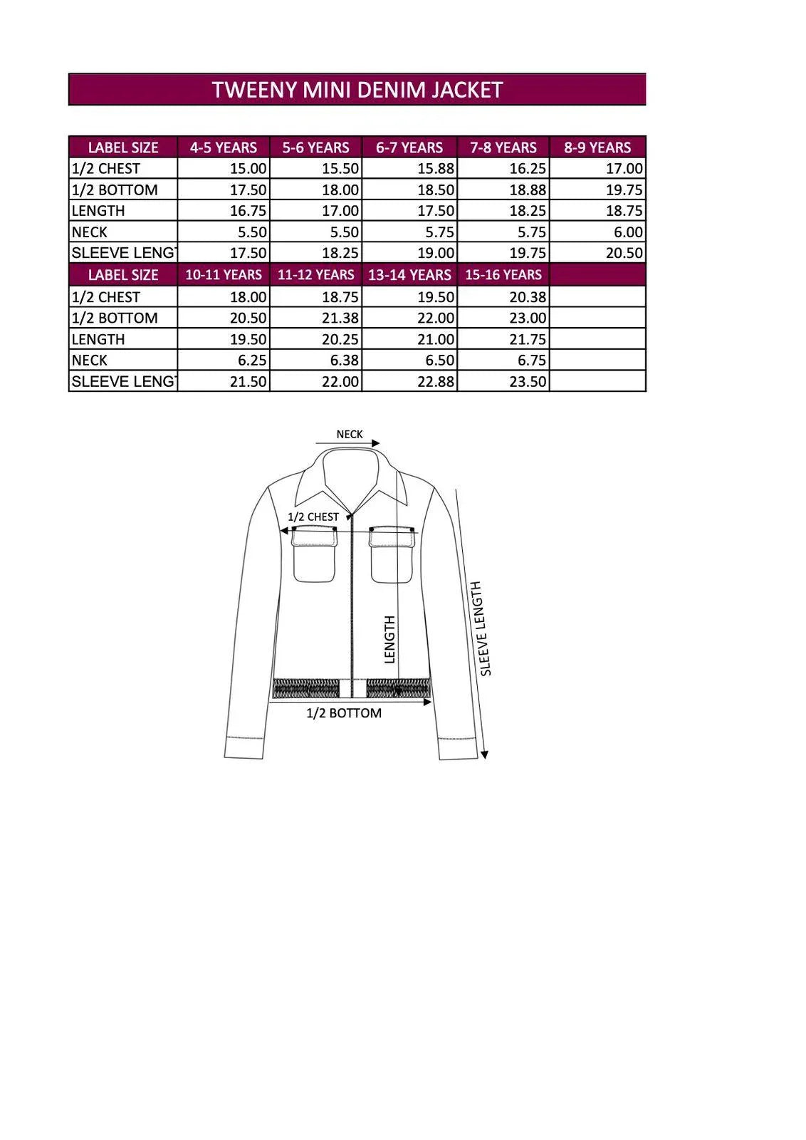 Premium Denim Jacket for Girls Kids (Blue) - Tweeny Mini