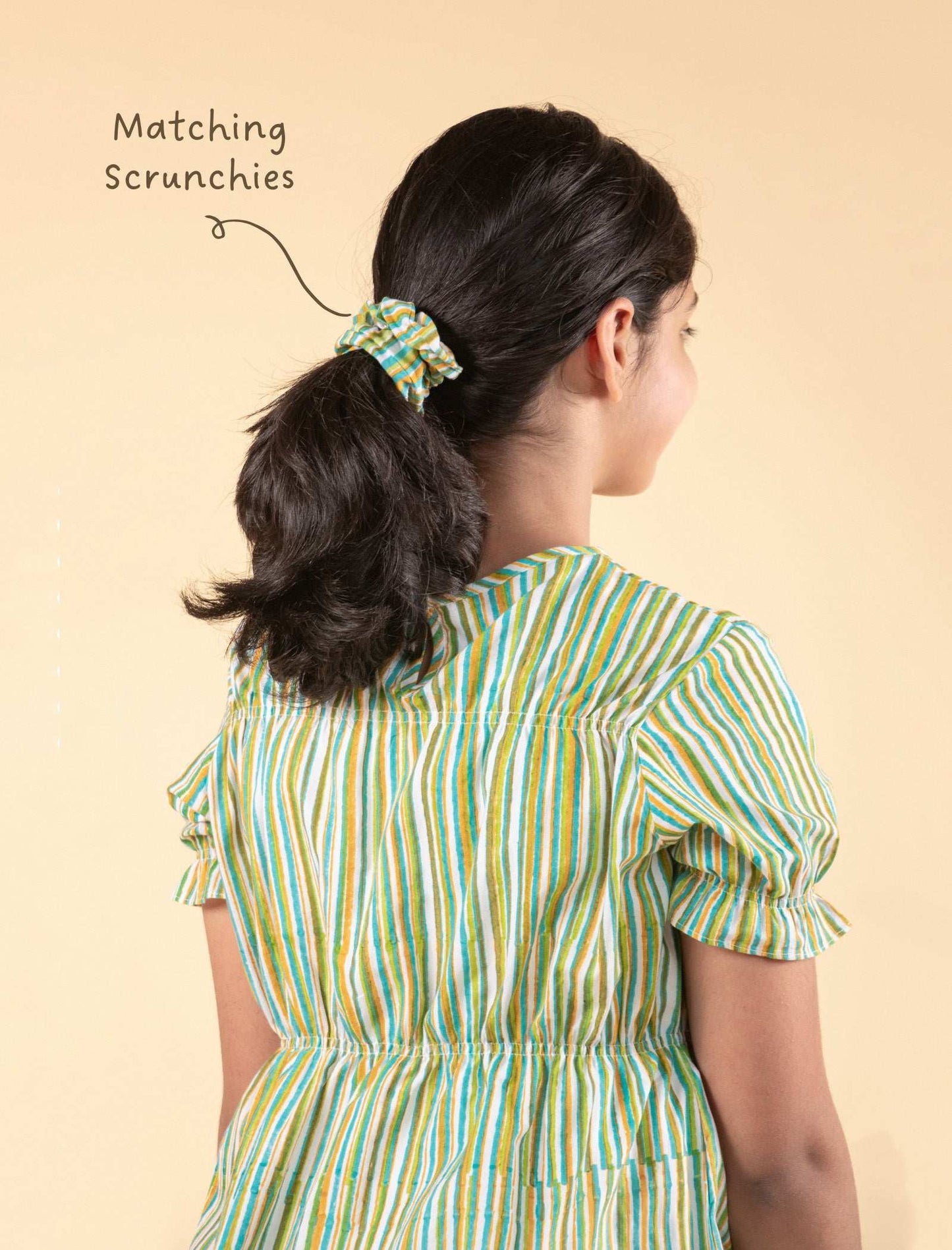 Hand Block Printed Pure Cotton Nightsuits for Girls (Green) - Tweeny Mini