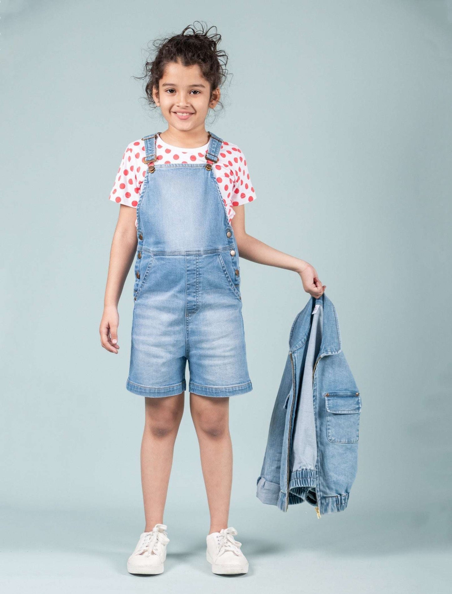 Premium Denim Jacket & Dungaree with T'shirt - 3 Piece Combo Set - Tweeny Mini