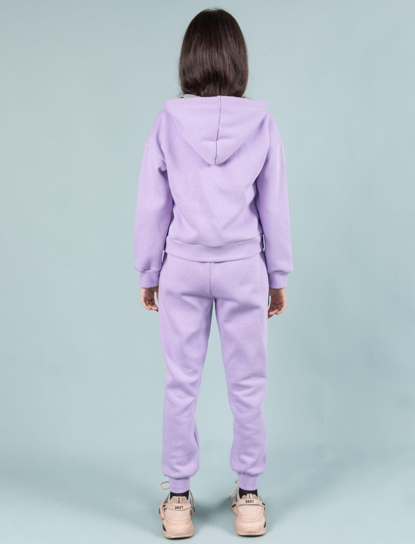 Premium Winter Fleece Hoodie for Kids Girls with Jogger Set (Lavender) - Tweeny Mini
