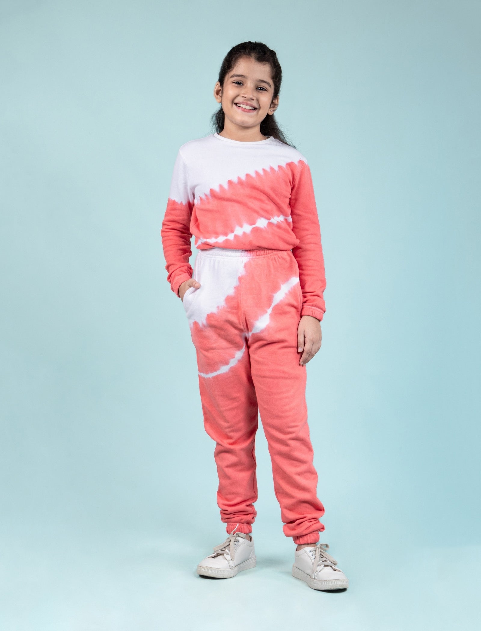 Jogger Sweatpants Tie Dye Sweatsuit Girls Terry Cotton Girls Kids