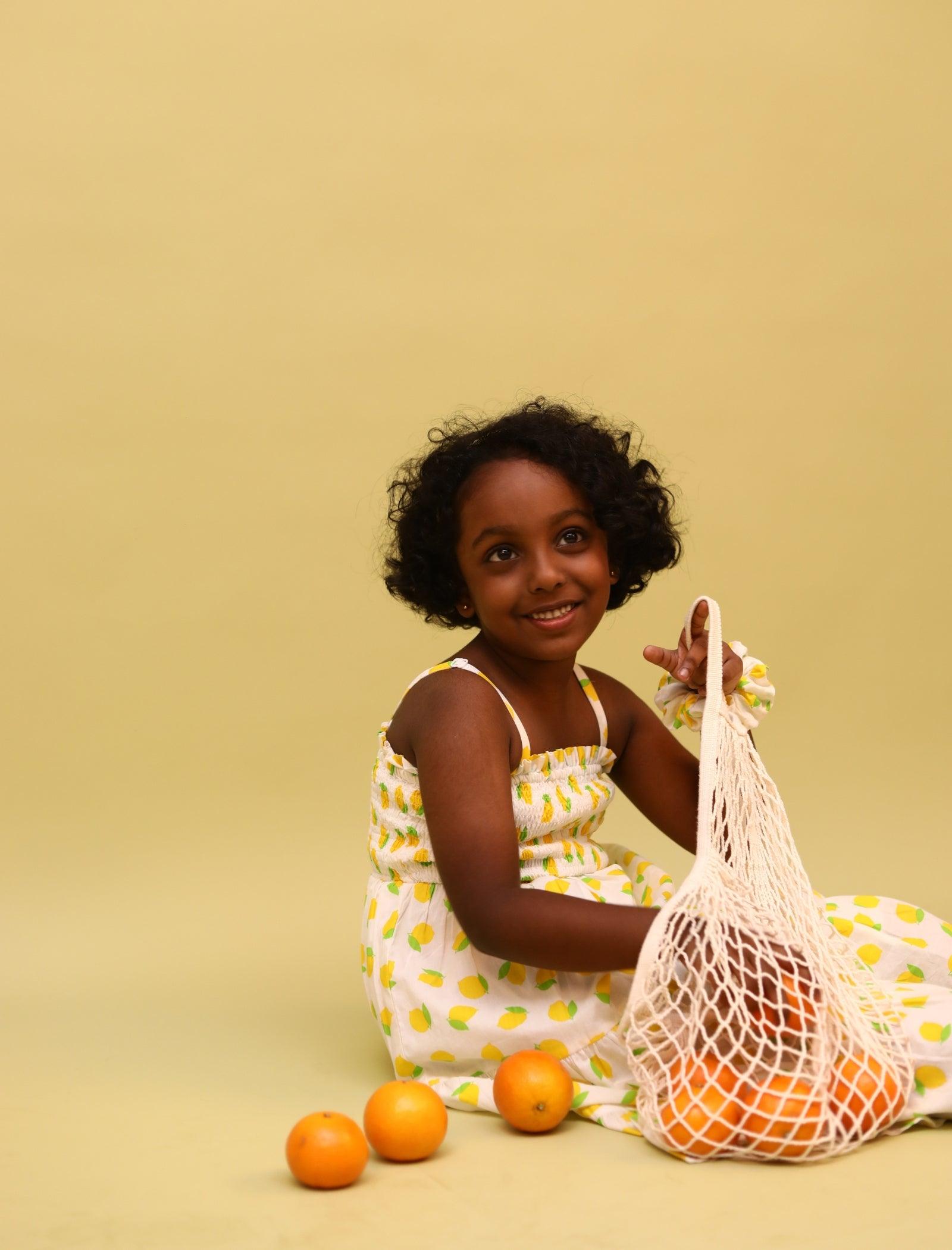 Premium Cotton Summer Dress Kids Girls with Scrunchy– Shop Tweeny Mini