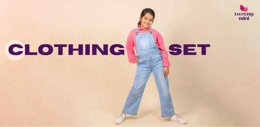 Premium Denim Dungaree with Zippered Sweatshirt for Girls Kids