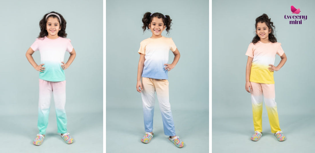 Ombre Style Tie-dye Nightwear for Girls Kids