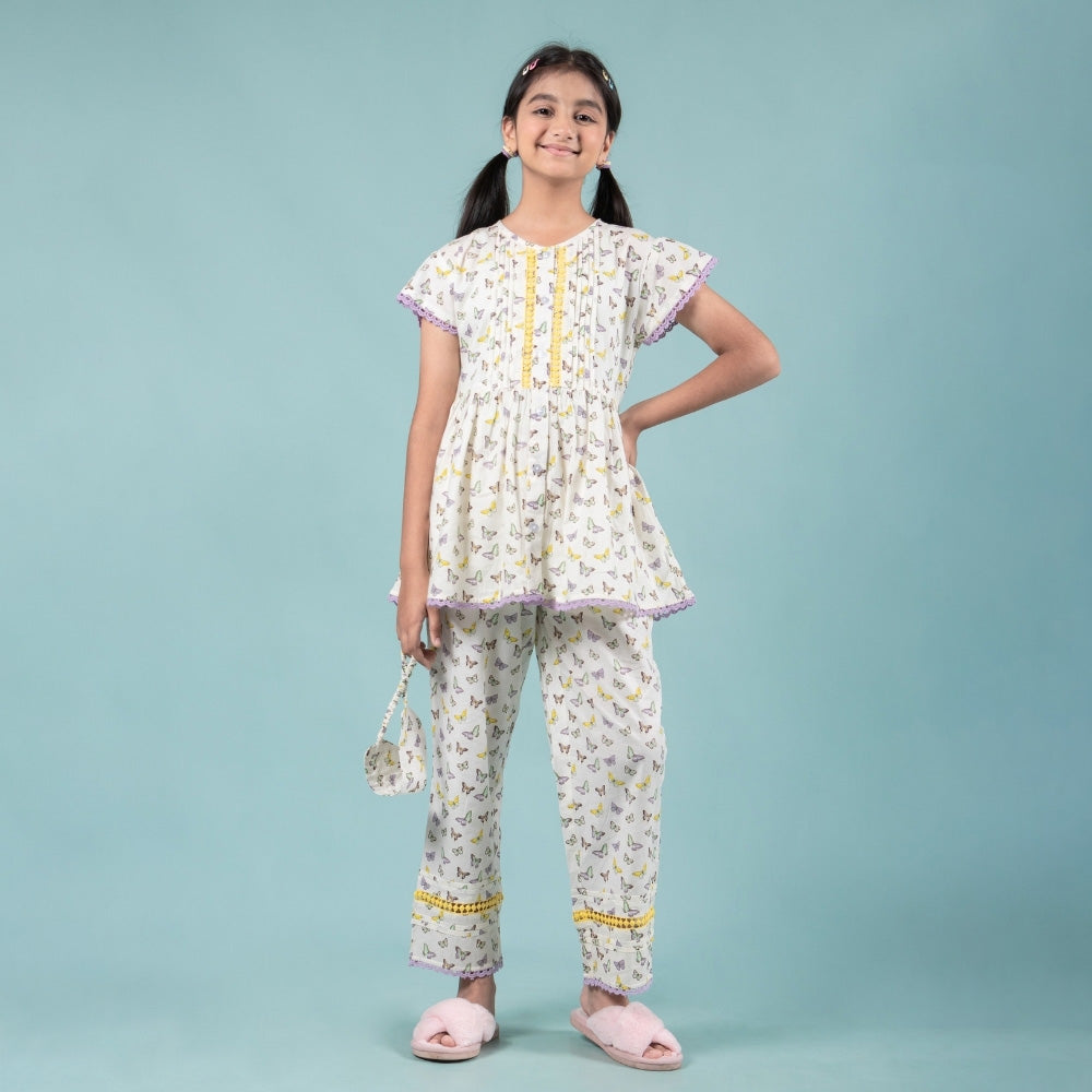 Pure Cotton Nightdress for Girls 2 Years – Printed Sleepwear & Loungewear Sets for Kids