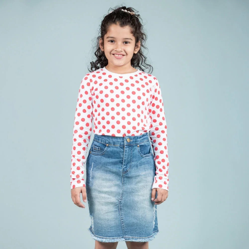 Summer Pure Cotton T-shirt for Girls 5 Years Comfortable Kids Wear