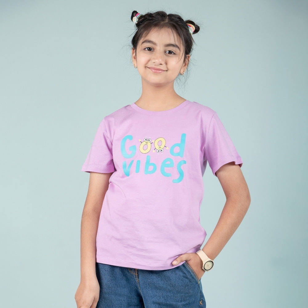 Summer Pure Cotton Graphic T-shirt for Girls 10 Years Casual Wear