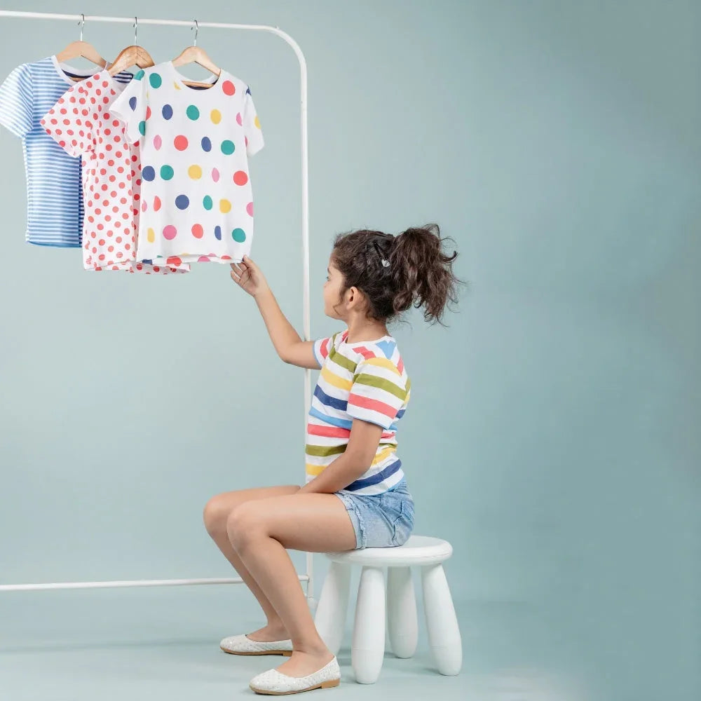 Hand Printed Half Sleeve Pure Cotton T-shirt for Girls 6 Years Collection