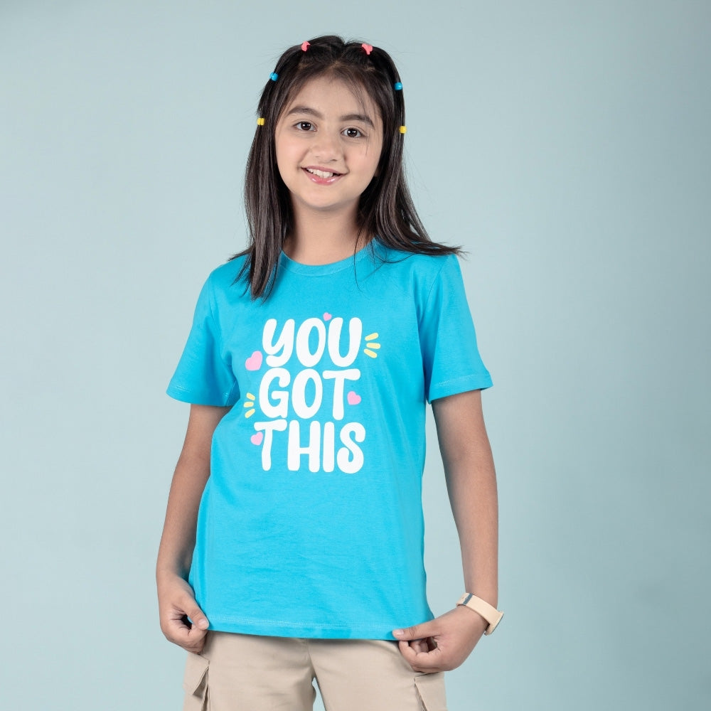 Pure Cotton Half Sleeve Graphic T-shirt for Girls 9 Years Summer Collection