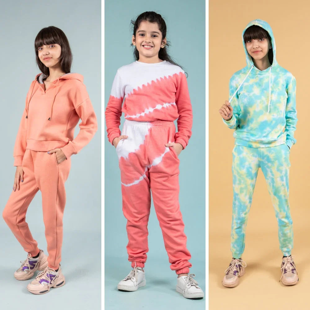 Winter Joggers Set for Girls – Fleece Hoodie & Cotton Co-ord Sets | Tweeny Mini