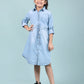 Belt Style Denim Shirtdress (BLUE)