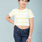 Girls Kids Tie-Dye Cotton Summer Crop Top T-Shirt (Lime Green)