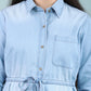 Belt Style Denim Shirtdress (BLUE)