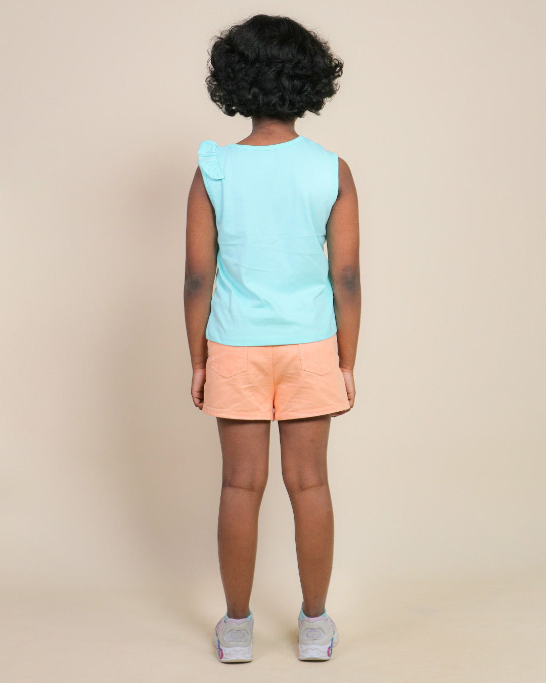 Girls Clothing Set-Peach Aqua