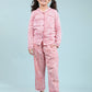 Hand Block Printed Stripe Nightsuit set (Red)