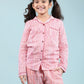 Hand Block Printed Stripe Nightsuit set (Red)