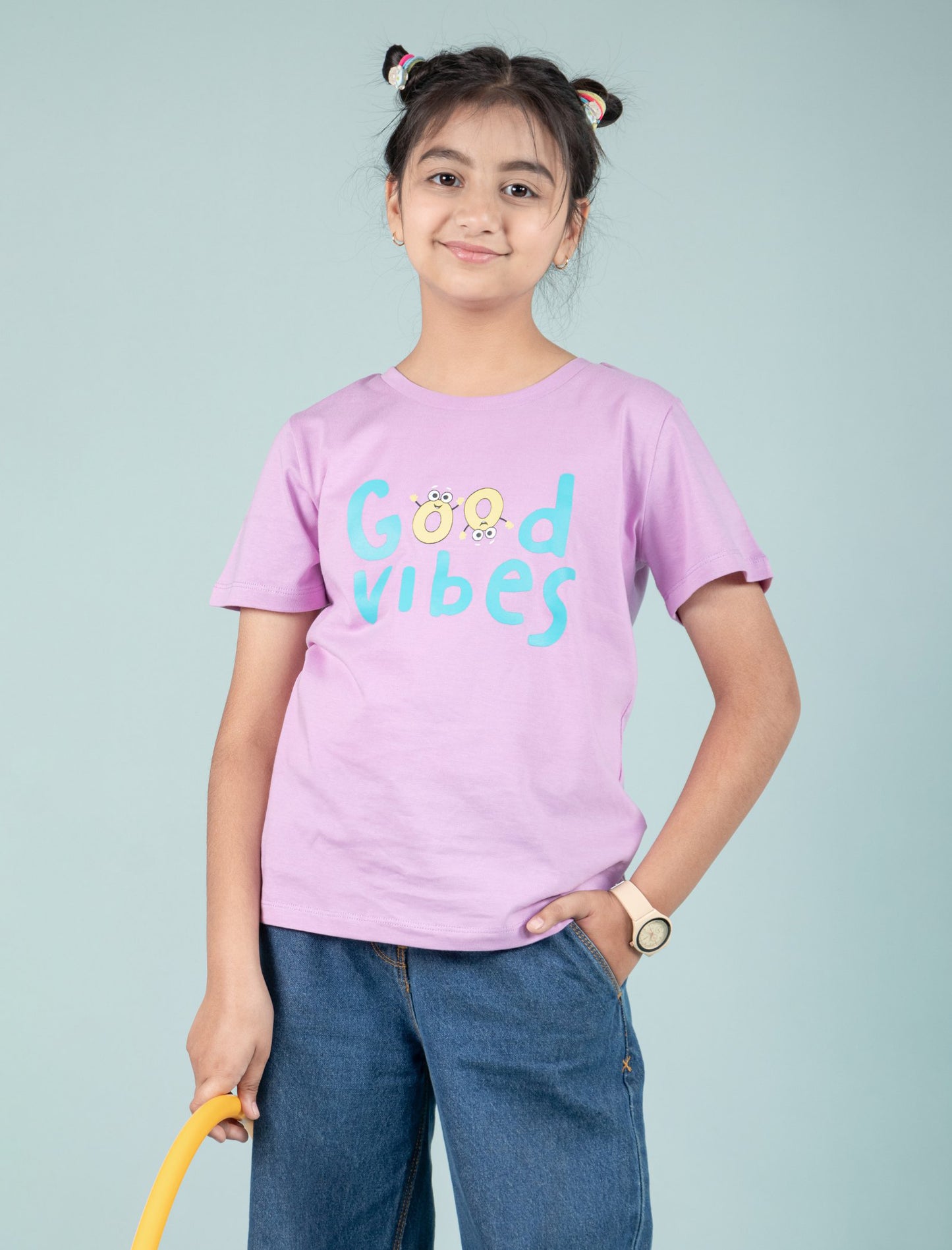 Kids Girls Graphic Printed Pure Cotton Half Sleeve Summer Tshirt