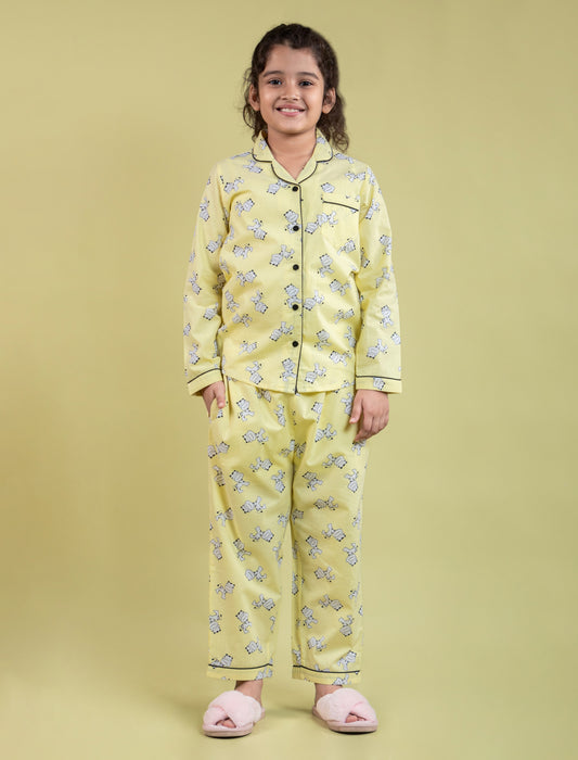 Tiger Cub Printed Nightsuit (Yellow)