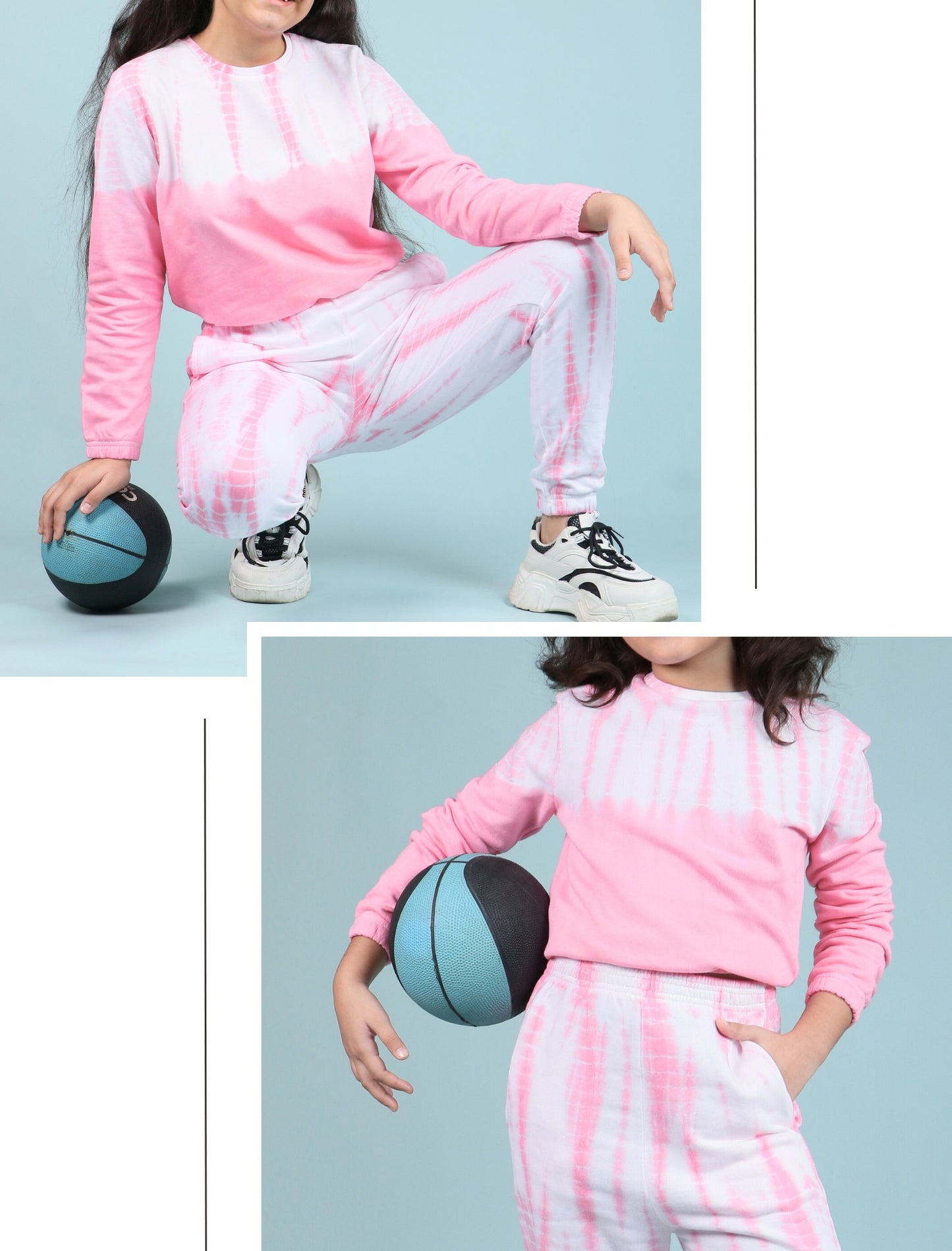 Girls Kids Co-ord Set Tie-Dye Jogger Pant with Sweatshirt For Winter Wear