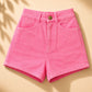 Kids Girls Denim Shorts (Strawberry Red)