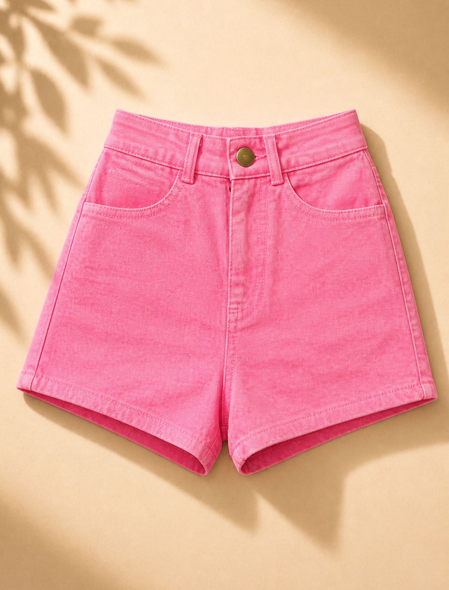 Kids Girls Denim Shorts (Strawberry Red)