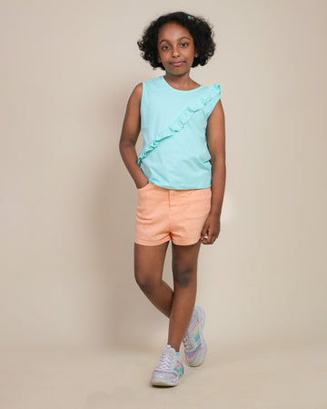 Girls Clothing Set-Peach Aqua