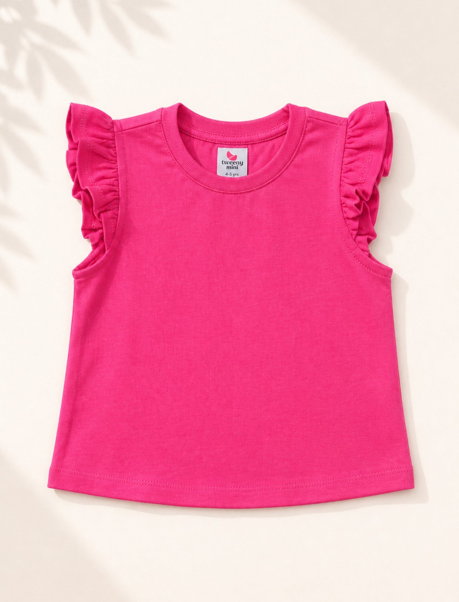 Flutter Sleeve Top - Hot Pink