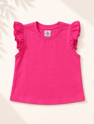 Flutter Sleeve Top - Hot Pink