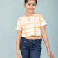 Girls Kids Tie-Dye Cotton Summer Crop Top T-Shirt (Iced Mango)