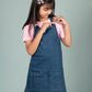 Classic Denim Pinafore Dress (Blue)