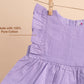 New Born Baby Girls Pure Cotton Frill Summer Frock Dress with Headband (Lilac)
