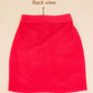 Pure Cotton Corduroy A-Line Skirt for Girls Kids (Red)