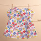 New Born Baby Girls Floral Pure Cotton Summer Frock Dress with Headband (Multi)