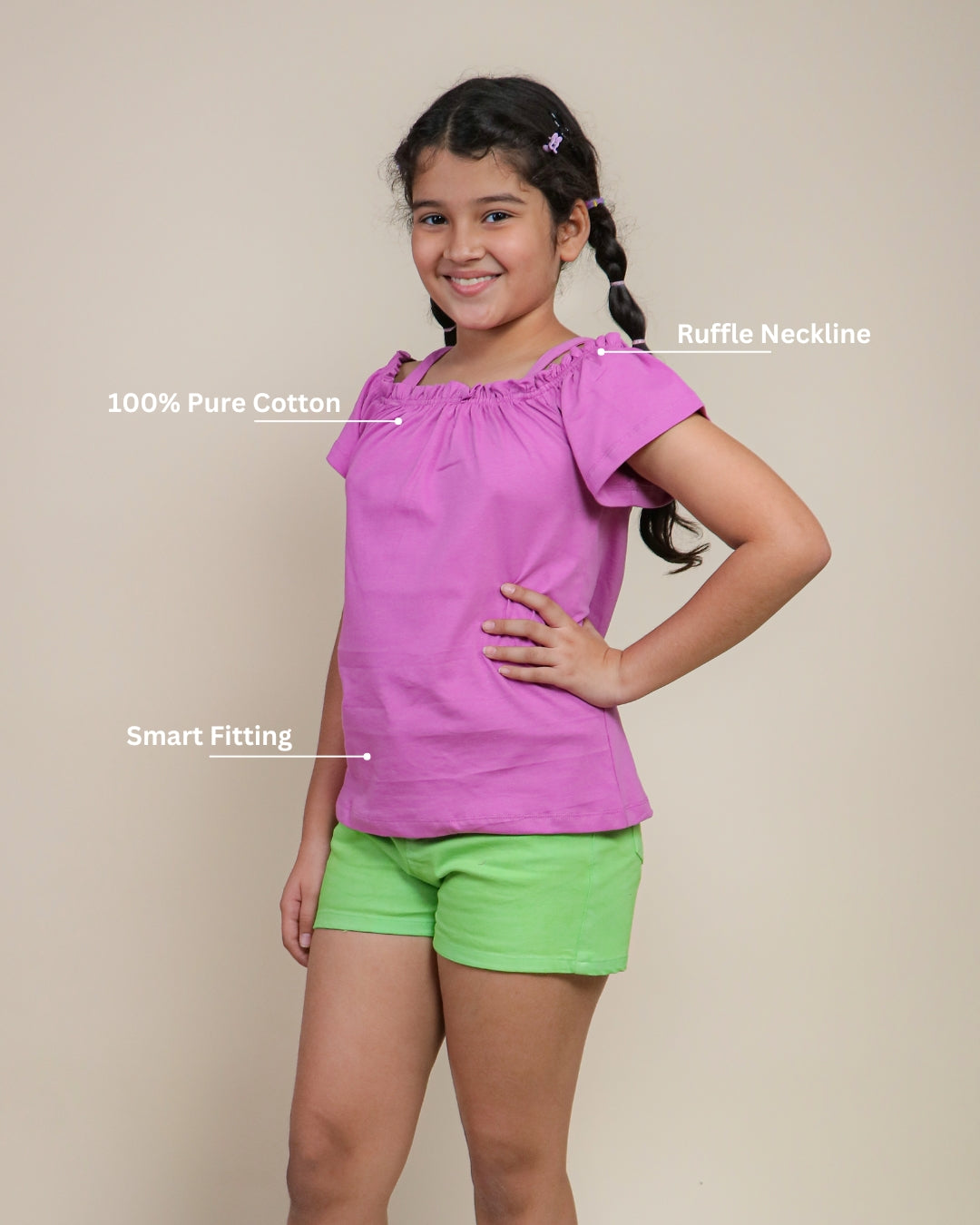Gathered Neck Top - Magenta