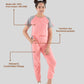Girls Kids Co-ord Set  Jogger Pant with Crop Top For Summer Wear (Fusion Coral)