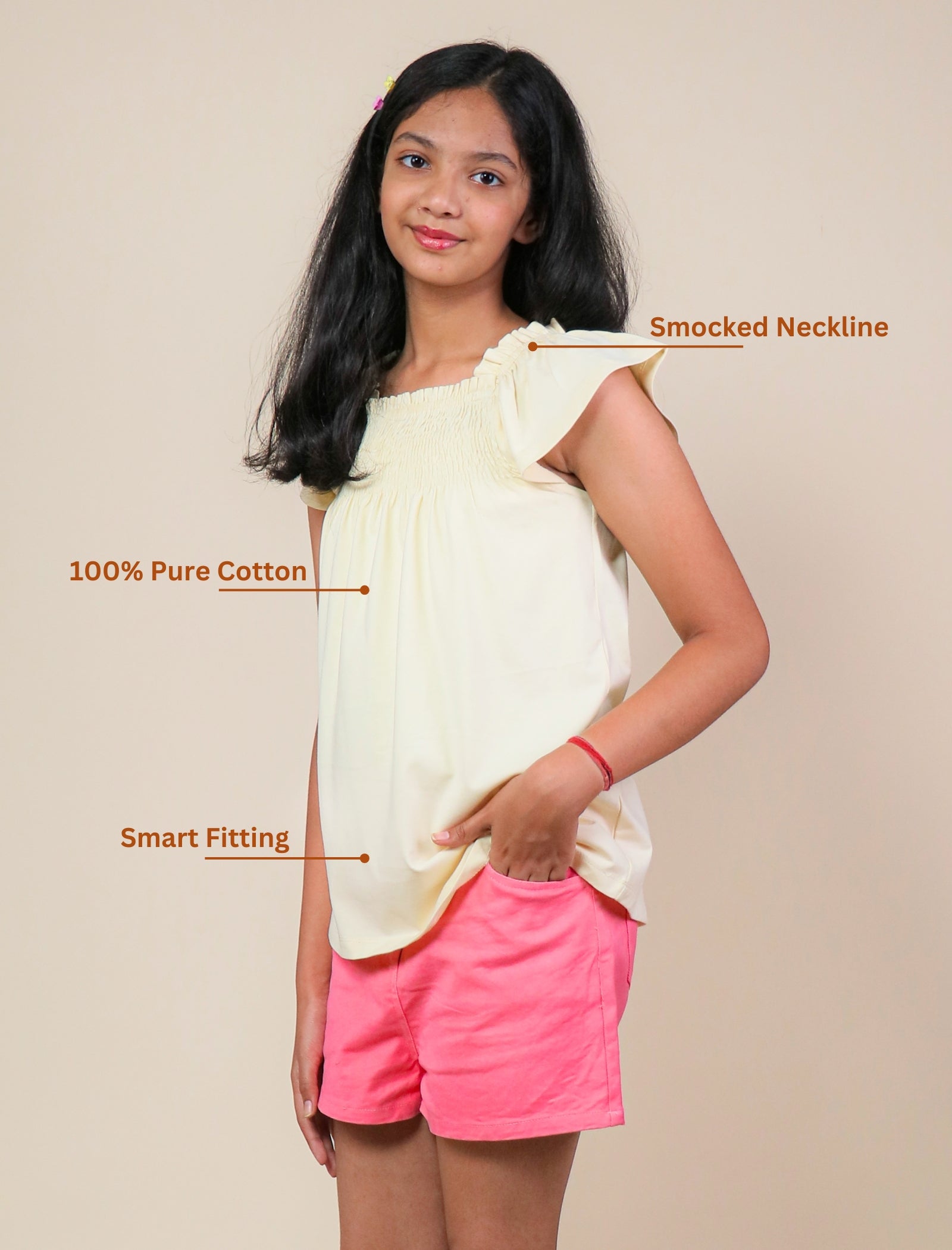 Summer Smocked Top - Lemon Yellow