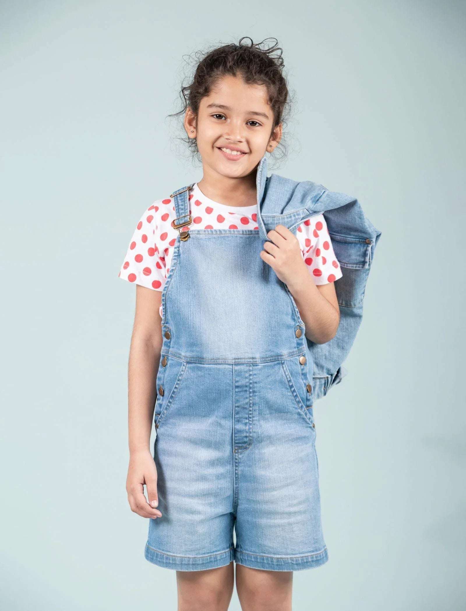 Premium Denim Jacket for Girls Kids (Blue) - Tweeny Mini