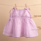 New Born Baby Girls Pure Linen Combo Summer Frock Dress with Bloomer and Headband (Baby Pink)