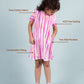 Girls Kids Tie Dye Striped Pure Cotton A-line Dress (Mid-thigh, Pink)
