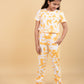 Girls Kids Tie-Dye Co-ord Set with Joggers Pant and Crop Top For Summer Wear (Iced Mango)