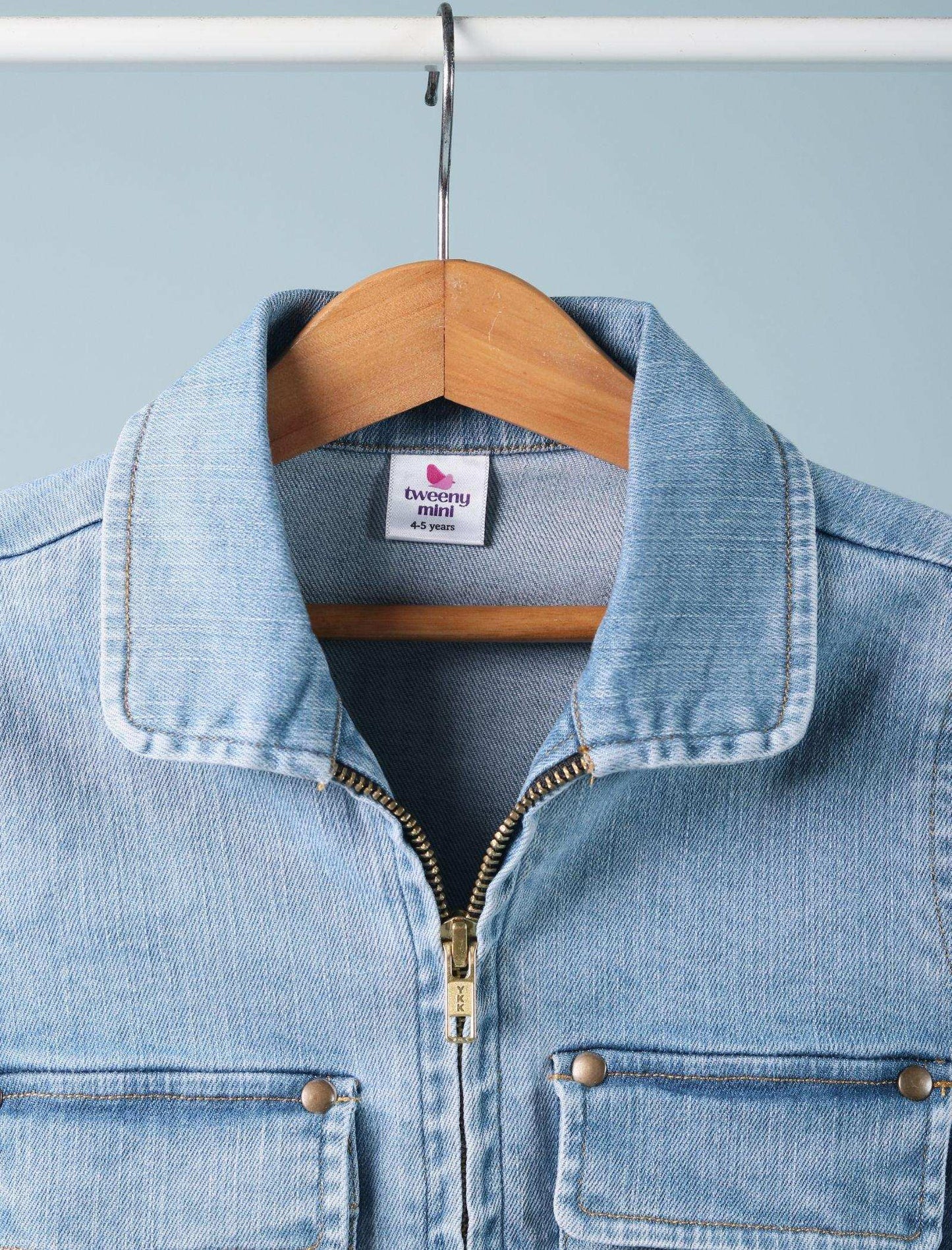 Premium Denim Jacket for Girls Kids (Blue) - Tweeny Mini