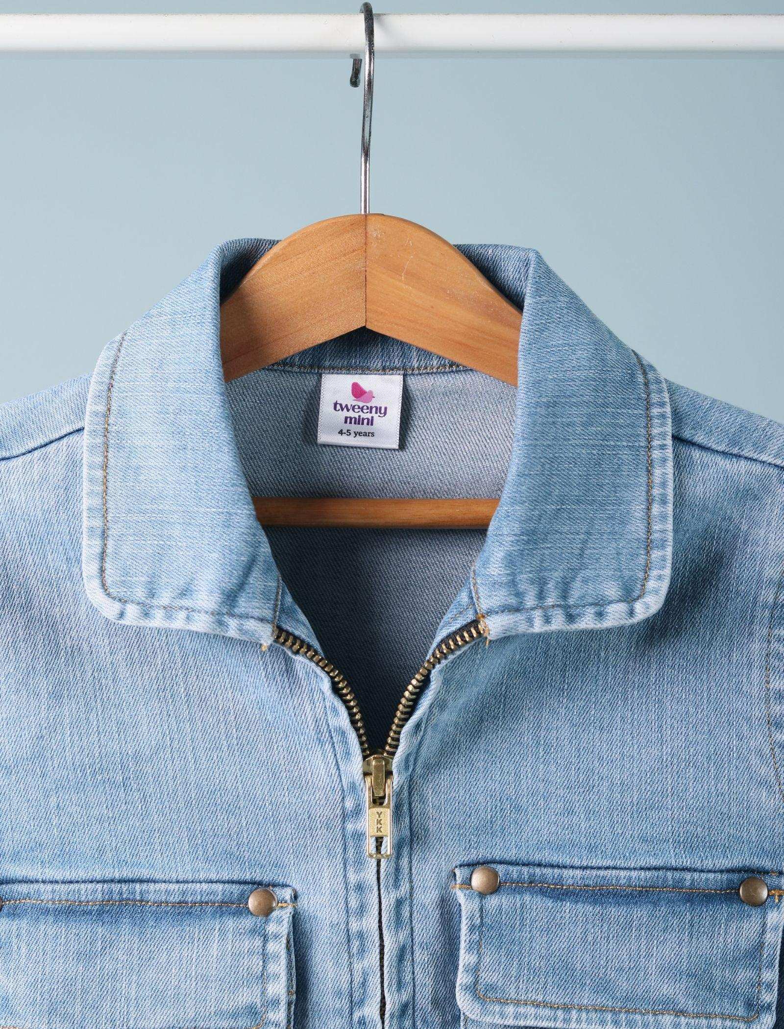 Premium Denim Jacket for Girls Kids (Blue) - Tweeny Mini