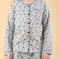 Cute Penguin Printed Nightsuit with Matching Scrunhie (Light Blue)