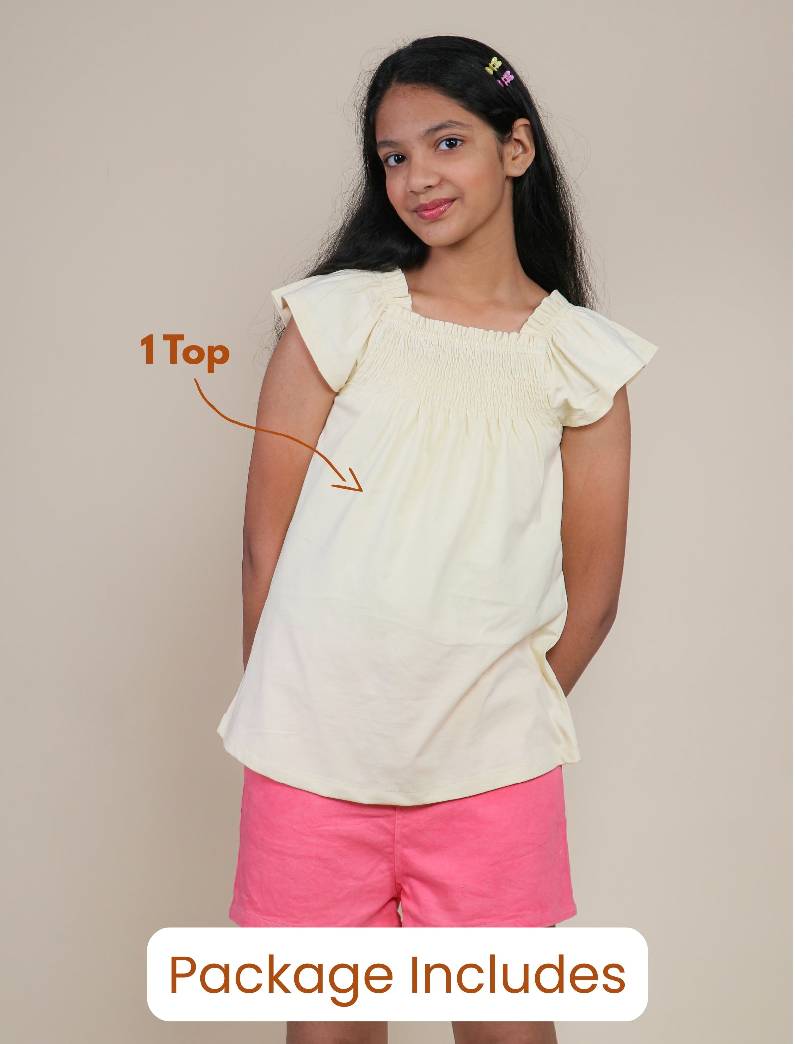 Summer Smocked Top - Lemon Yellow