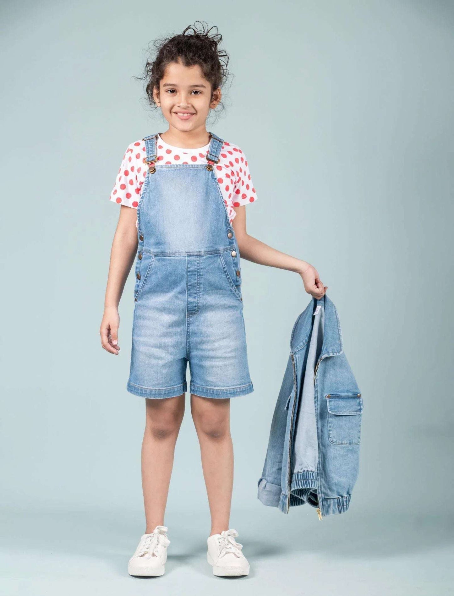 Premium Denim Jacket for Girls Kids (Blue) - Tweeny Mini