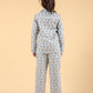 Cute Penguin Printed Nightsuit with Matching Scrunhie (Light Blue)