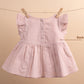 New Born Baby Girls Pure Cotton Summer Frock Dress with Headband and Bloomer (Beige)