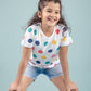 Kids Girls Hand Printed Pure Cotton Half Sleeve T'Shirt / Tops